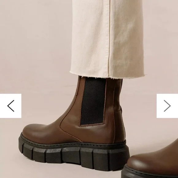 ALOHAS Armor Leather Combat Boot in Coffee Brown - Picture 4 of 14